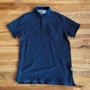 PETER WERTH Navy Dot Polo Medium